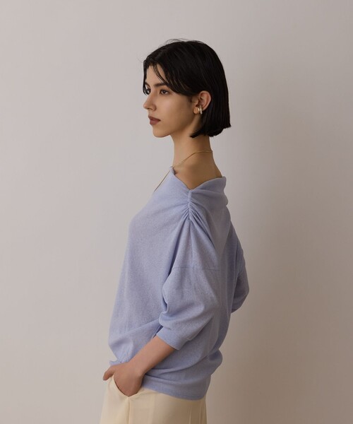 Diagram（ダイアグラム）の「ドレープカットトップ（Tシャツ/カットソー・レディース・ブルー/ブラック/キナリ・36）」の7枚目の写真