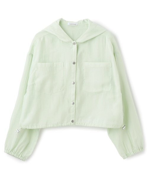 LOVETOXIC（ラブトキシック）の「UVシアーパーカ（シャツ/ブラウス・キッズ・オフホワイト/グレー/エメラルド/ブラック・S:140cm/L:160cm/M:150cm）」の9枚目の写真