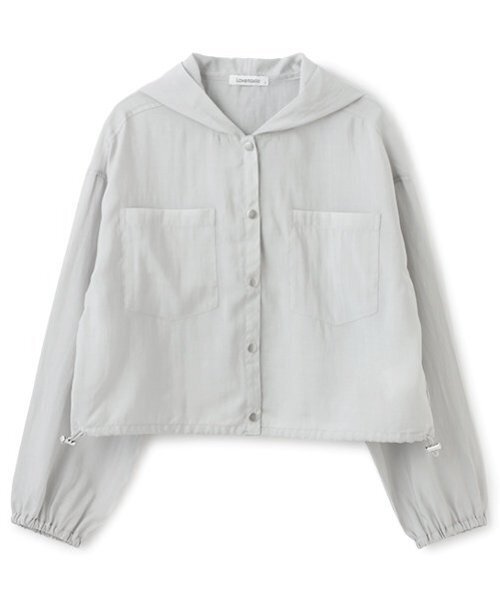 LOVETOXIC（ラブトキシック）の「UVシアーパーカ（シャツ/ブラウス・キッズ・オフホワイト/グレー/エメラルド/ブラック・S:140cm/L:160cm/M:150cm）」の10枚目の写真