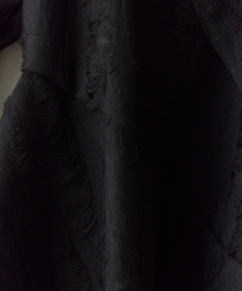 Chick(チック)の「Irregular Hem Frill tape Tops / イレギュラーヘムフリルテレコトップス(シャツ/ブラウス・レディース・ブラック/ベージュ/ブラウン/グレー・FREE)」の7枚目の写真