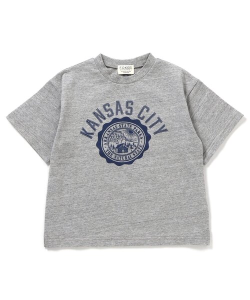 F.O.KIDS（エフオーキッズ）の「【ジュニア対応】VINTAGE加工半袖Tシャツ（Tシャツ/カットソー・キッズ・ブラウン/サックスブルー/グレー・80/90/100/110/120/130/140/150/160）」の3枚目の写真