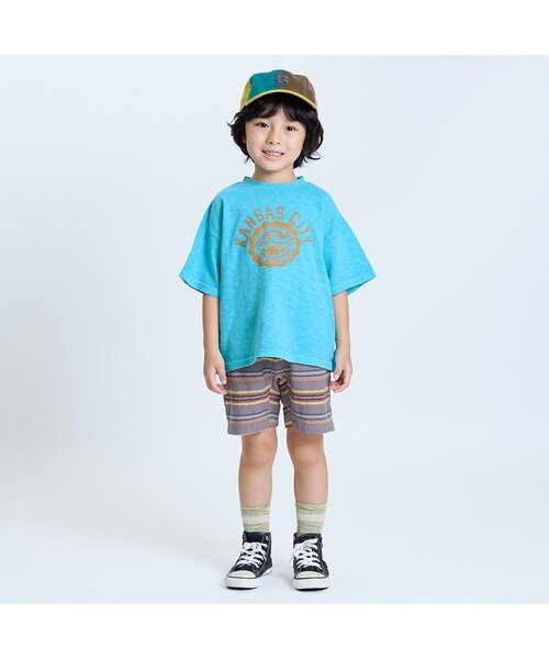 F.O.KIDS（エフオーキッズ）の「【ジュニア対応】VINTAGE加工半袖Tシャツ（Tシャツ/カットソー・キッズ・ブラウン/サックスブルー/グレー・80/90/100/110/120/130/140/150/160）」の7枚目の写真