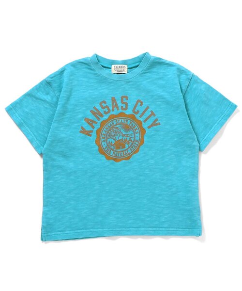 F.O.KIDS（エフオーキッズ）の「【ジュニア対応】VINTAGE加工半袖Tシャツ（Tシャツ/カットソー・キッズ・ブラウン/サックスブルー/グレー・80/90/100/110/120/130/140/150/160）」の4枚目の写真