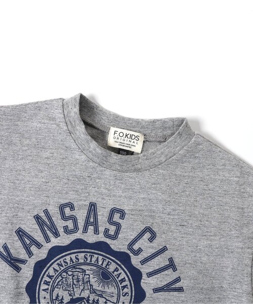 F.O.KIDS（エフオーキッズ）の「【ジュニア対応】VINTAGE加工半袖Tシャツ（Tシャツ/カットソー・キッズ・ブラウン/サックスブルー/グレー・80/90/100/110/120/130/140/150/160）」の11枚目の写真