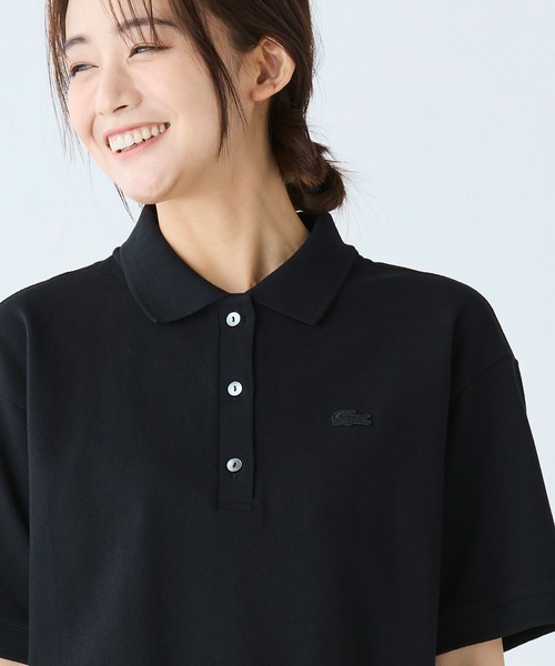 LACOSTE 日本製 ワイド ポロシャツ 鹿の子 ドロップ スリット 紺 ラコステ(LACOSTE) 鹿の子 メンズポロシャツ | 通販・人気