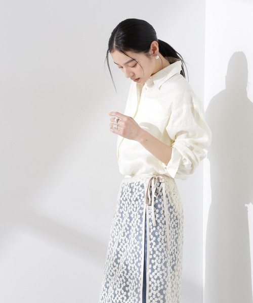 ブラウス シャツ ヨーロピアンフラックス シアーシャツ（セットアップ可） レディース ヨーロピアンフラックス シアーシャツ（ セットアップ 可）