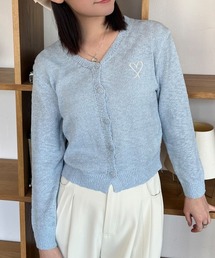 Rejoule（リジュール）の「ワンポイントハート刺繍カーディガン（カーディガン/ボレロ）」