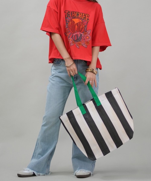 ムラサキスポーツ(ムラサキスポーツ)の「Lila&Fleur/リラアンドフルール トートバッグ Mothers Bag RF108(トートバッグ・レディース・ホワイト×ブラック/オレンジ系その他/イエロー× ブルー/グリーン×ピンク・FREE)」の1枚目の写真