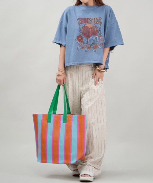 ムラサキスポーツ(ムラサキスポーツ)の「Lila&Fleur/リラアンドフルール トートバッグ Mothers Bag RF108(トートバッグ・レディース・ホワイト×ブラック/オレンジ系その他/イエロー× ブルー/グリーン×ピンク・FREE)」の4枚目の写真