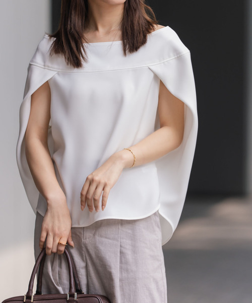 Noble（ノーブル）の「【洗える】ケープニュアンスブラウス（シャツ