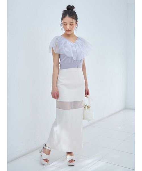 MERCURYDUO（マーキュリーデュオ）の「パネルシアー切替ナロースカート（スカート・レディース・ベビーピンク/ブラック・MEDIUM/SMALL）」の17枚目の写真