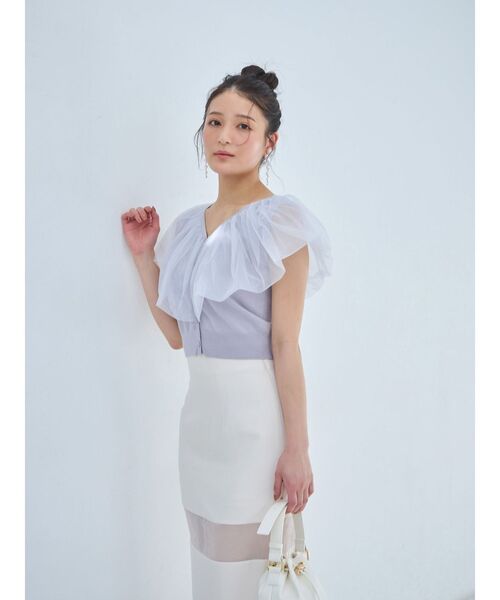 MERCURYDUO（マーキュリーデュオ）の「パネルシアー切替ナロースカート（スカート・レディース・ベビーピンク/ブラック・MEDIUM/SMALL）」の18枚目の写真