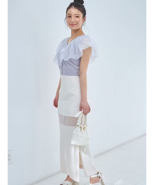 MERCURYDUO（マーキュリーデュオ）の「パネルシアー切替ナロースカート（スカート・レディース・ベビーピンク/ブラック・MEDIUM/SMALL）」の19枚目の写真