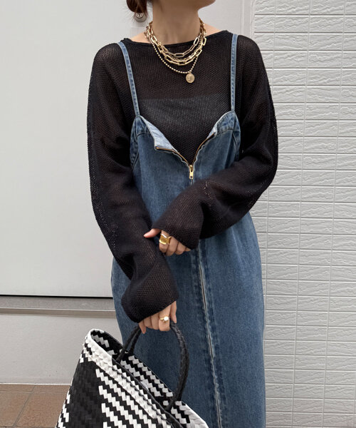 DouDou（ドゥドゥ）の「【新色追加】鹿の子編み前後2WAYプルオーバー（ニット/セーター・レディース・ブルー/ブラック系その他/ライトグレー/ベージュ/ブラック/ブルー系その他/ベージュ系その他・FREE）」の12枚目の写真