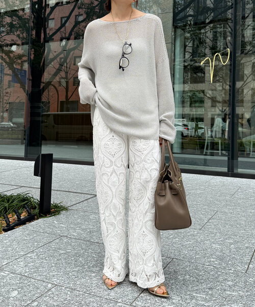 DouDou（ドゥドゥ）の「【新色追加】鹿の子編み前後2WAYプルオーバー（ニット/セーター・レディース・ブルー/ブラック系その他/ライトグレー/ベージュ/ブラック/ブルー系その他/ベージュ系その他・FREE）」の16枚目の写真