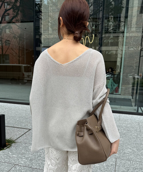 DouDou（ドゥドゥ）の「【新色追加】鹿の子編み前後2WAYプルオーバー（ニット/セーター・レディース・ブルー/ブラック系その他/ライトグレー/ベージュ/ブラック/ブルー系その他/ベージュ系その他・FREE）」の20枚目の写真