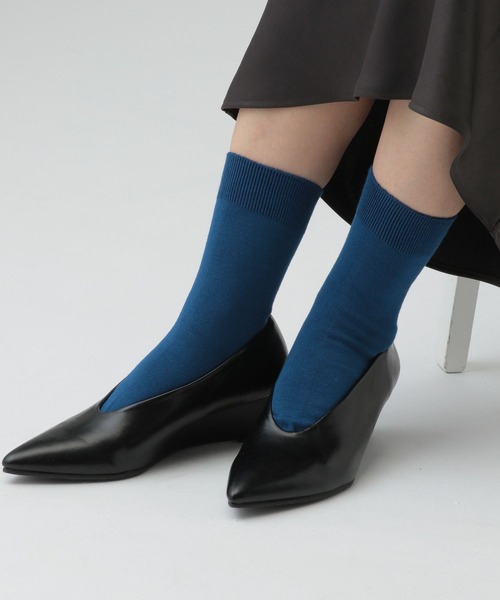 LEPSIM(レプシィム)の「シルケットプレーンソックス 323930(ソックス/靴下・レディース・ライトグリーン/オレンジ/オフホワイト/ライトグレー/オレンジ系その他/グリーン/ブルー・ONE SIZE)」の5枚目の写真