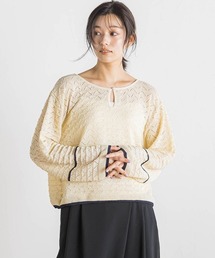 Droite lautreamont | 【WEB限定】2WAY透かし柄ラインニット≪手洗い可能≫(ニット/セーター)