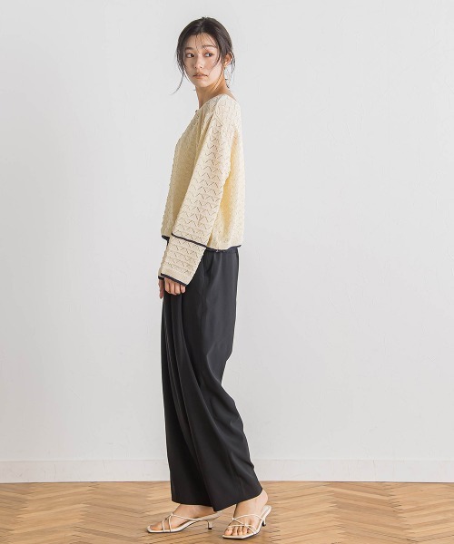 Droite lautreamont(ドロワットロートレアモン)の「【WEB限定】2WAY透かし柄ラインニット≪手洗い可能≫(ニット/セーター・レディース・アイボリー/ブラック・M)」の15枚目の写真