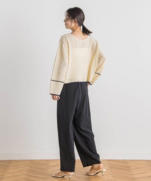 Droite lautreamont(ドロワットロートレアモン)の「【WEB限定】2WAY透かし柄ラインニット≪手洗い可能≫(ニット/セーター・レディース・アイボリー/ブラック・M)」の16枚目の写真