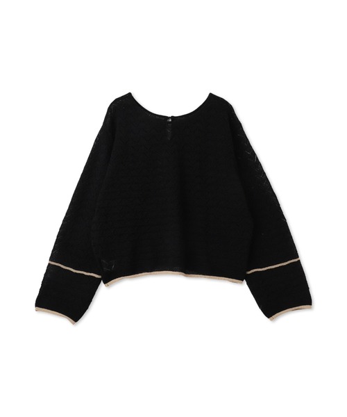 Droite lautreamont(ドロワットロートレアモン)の「【WEB限定】2WAY透かし柄ラインニット≪手洗い可能≫(ニット/セーター・レディース・アイボリー/ブラック・M)」の8枚目の写真