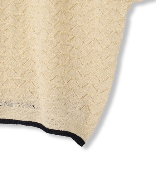 Droite lautreamont(ドロワットロートレアモン)の「【WEB限定】2WAY透かし柄ラインニット≪手洗い可能≫(ニット/セーター・レディース・アイボリー/ブラック・M)」の6枚目の写真