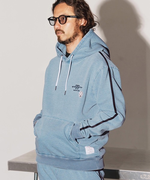 seventy seven（セブンティセブン）の「mpa3769-denim jersey P-O parka ニットデニムパーカー（パーカー・メンズ・インディゴブルー/ライトインディゴブルー・S/M/L/XL）」の4枚目の写真