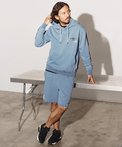 seventy seven（セブンティセブン）の「mpa3769-denim jersey P-O parka ニットデニムパーカー（パーカー・メンズ・インディゴブルー/ライトインディゴブルー・S/M/L/XL）」の7枚目の写真