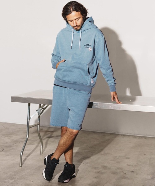 seventy seven（セブンティセブン）の「mpa3769-denim jersey P-O parka ニットデニムパーカー（パーカー・メンズ・インディゴブルー/ライトインディゴブルー・S/M/L/XL）」の8枚目の写真