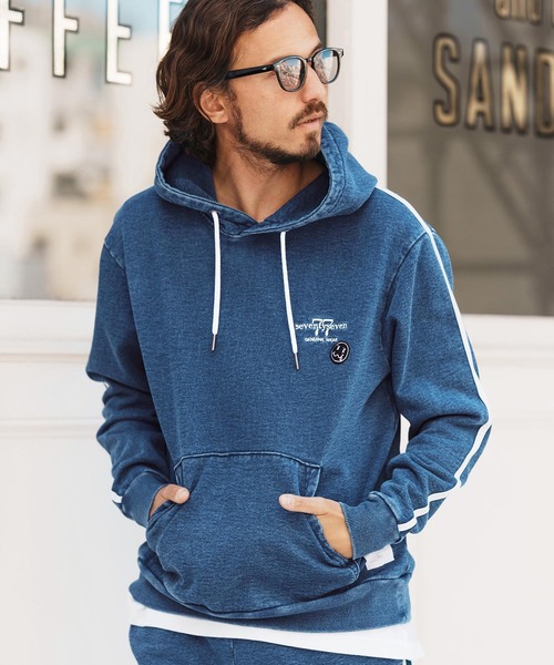 mpa3769-denim jersey P-O parka ニットデニムパーカー（パーカー