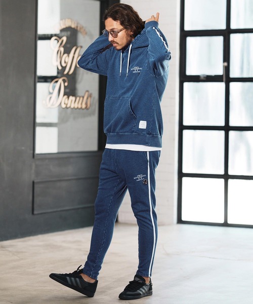 mpa3769-denim jersey P-O parka ニットデニムパーカー（パーカー