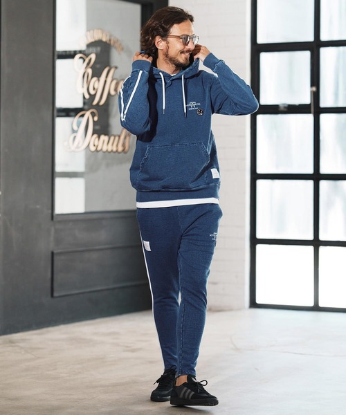 mpa3769-denim jersey P-O parka ニットデニムパーカー（パーカー