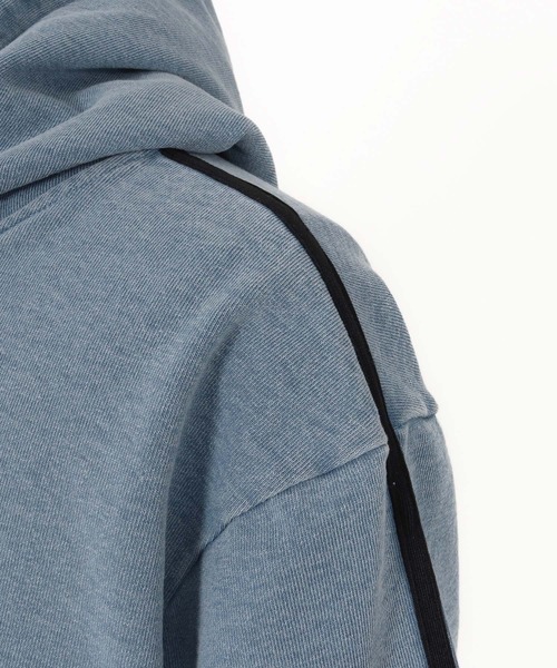 seventy seven（セブンティセブン）の「mpa3769-denim jersey P-O parka ニットデニムパーカー（パーカー・メンズ・インディゴブルー/ライトインディゴブルー・S/M/L/XL）」の18枚目の写真