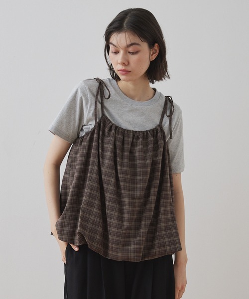olu. バルーンリボンキャミソール アイボリー セール】【Unblend】バルーンシルエット リボン キャミソール