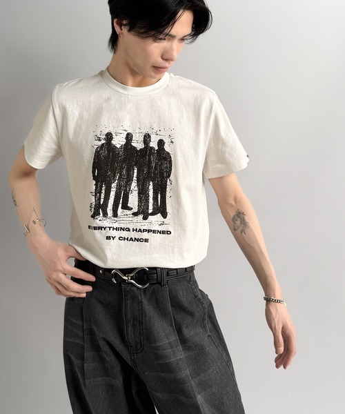 Classical Origin(クラシカルオリジン)の「《Haruto×クラシカルオリジンコラボ》綿100%メッセージ刺繍入りグラフィックTシャツ(半袖)/Embroidered Message Graphic T-Shirt(Tシャツ/カットソー・メンズ・ブラック/オフホワイト/チャコールグレー・SMALL/MEDIUM/LARGE)」の10枚目の写真