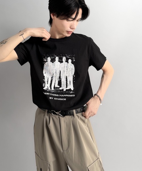 Classical Origin(クラシカルオリジン)の「《Haruto×クラシカルオリジンコラボ》綿100%メッセージ刺繍入りグラフィックTシャツ(半袖)/Embroidered Message Graphic T-Shirt(Tシャツ/カットソー・メンズ・ブラック/オフホワイト/チャコールグレー・SMALL/MEDIUM/LARGE)」の20枚目の写真