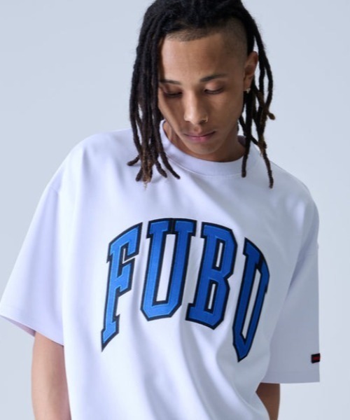 FUBU（ フブ）の「FUBU-Mesh Letter Logo T-shirts（Tシャツ/カットソー・メンズ・オレンジ/ブラック/ホワイト・M/L）」の2枚目の写真