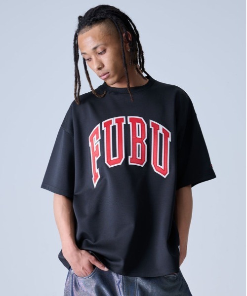 FUBU（ フブ）の「FUBU-Mesh Letter Logo T-shirts（Tシャツ/カットソー・メンズ・オレンジ/ブラック/ホワイト・M/L）」の12枚目の写真