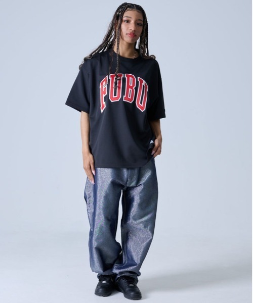 FUBU（ フブ）の「FUBU-Mesh Letter Logo T-shirts（Tシャツ/カットソー・メンズ・オレンジ/ブラック/ホワイト・M/L）」の18枚目の写真