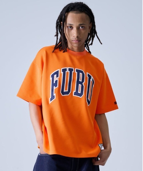 FUBU（ フブ）の「FUBU-Mesh Letter Logo T-shirts（Tシャツ/カットソー・メンズ・オレンジ/ブラック/ホワイト・M/L）」の20枚目の写真