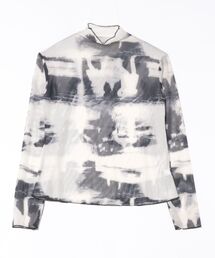 Uenui | 【 cunii 】 透け感 モード アート柄 ニュアンス シアー シースルー トップス シースルートップス 長袖 シアートップス 長袖(Tシャツ/カットソー)