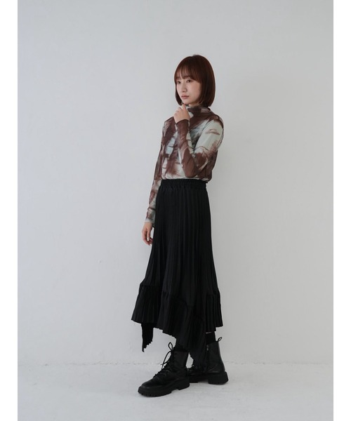 Uenui（ウニュイ）の「【 cunii 】 透け感 モード アート柄 ニュアンス シアー シースルー トップス シースルートップス 長袖 シアートップス 長袖（Tシャツ/カットソー・レディース・グリーン/ブルー/グレー/ブラック/ホワイト/ライトブラウン・FREE）」の11枚目の写真