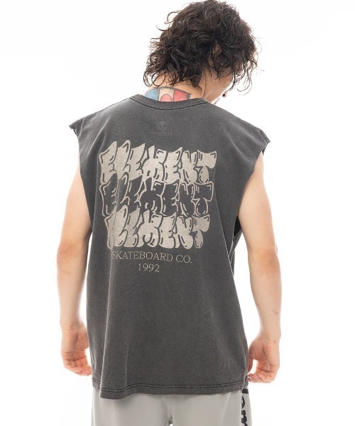 ELEMENT(エレメント)の「ELEMENT メンズ TAG 3 NO SLEEVE タンクトップ 【2025年夏モデル】/エレメントバックプリントノースリーブマッスルタンク(タンクトップ・メンズ・ホワイト/ブラック系その他・MEDIUM/X-LARGE/LARGE)」の2枚目の写真