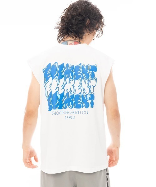 ELEMENT(エレメント)の「ELEMENT メンズ TAG 3 NO SLEEVE タンクトップ 【2025年夏モデル】/エレメントバックプリントノースリーブマッスルタンク(タンクトップ・メンズ・ホワイト/ブラック系その他・MEDIUM/X-LARGE/LARGE)」の8枚目の写真