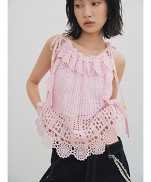 クロシェニットトップス