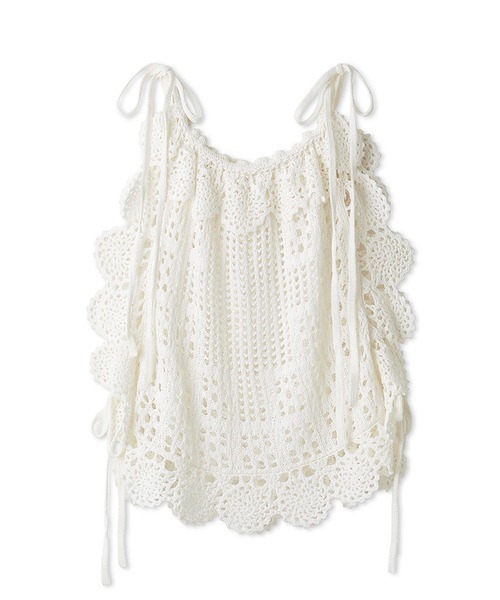 LILY BROWN（リリーブラウン）の「クロシェニットトップス（ニット/セーター・レディース・ピンク/ホワイト/ブラック・FREE）」の15枚目の写真