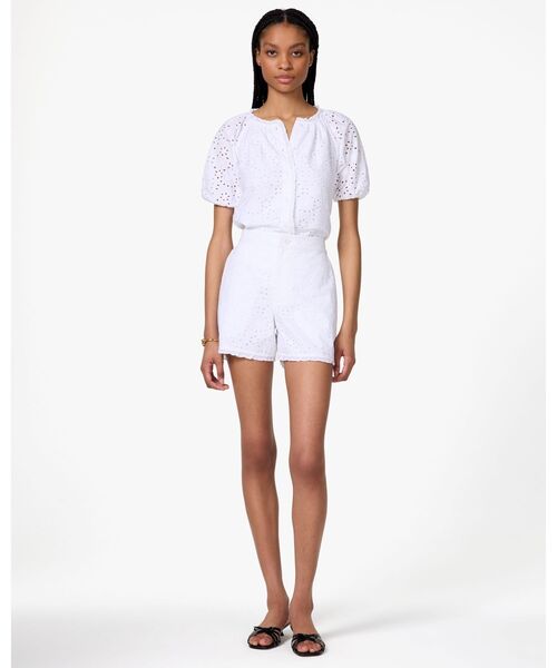 kate spade new york（ケイトスペード ニューヨーク）の「フローラル アイレット ブラウス（シャツ/ブラウス・レディース・ホワイト・SMALL/MEDIUM/X-SMALL）」の3枚目の写真