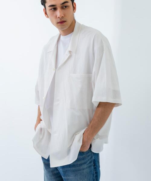 URBAN RESEARCH（アーバンリサーチ）の「GGG　Open Collar Short-Sleeve Shirts（シャツ/ブラウス・メンズ・ライトブルー/ホワイト・LARGE/MEDIUM）」の3枚目の写真