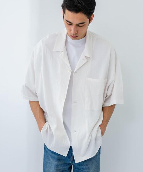 URBAN RESEARCH（アーバンリサーチ）の「GGG　Open Collar Short-Sleeve Shirts（シャツ/ブラウス・メンズ・ライトブルー/ホワイト・LARGE/MEDIUM）」の4枚目の写真