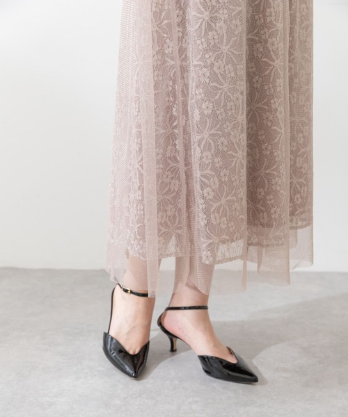 URBAN RESEARCH ROSSO WOMEN(アーバンリサーチ ロッソ)の「kaene ラメチュールレイヤードレースドレス(ワンピース・レディース・ベージュ系その他/ブラック・36)」の6枚目の写真